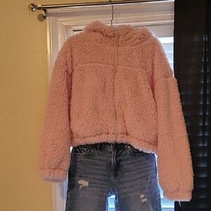 BDG By Urban Outfitters Women's Pink Fuzzy Puffer Jacket